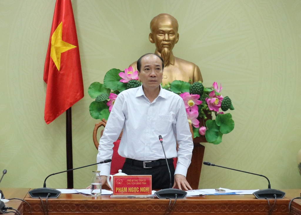 Chủ tịch UBND tỉnh, Trưởng Ban Chỉ đạo CCHC tỉnh Phạm Ngọc Nghị chủ trì cuộc họp.