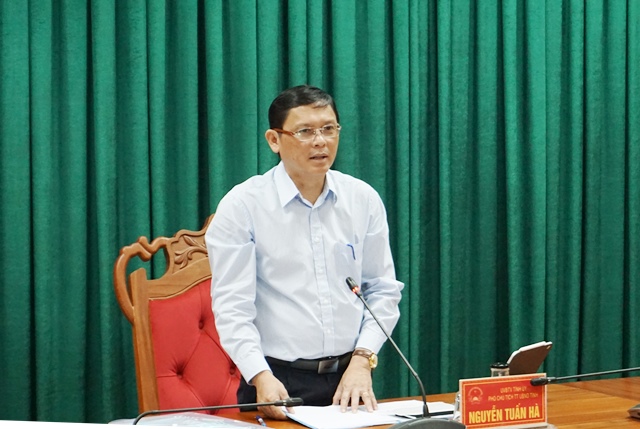 Phó Chủ tịch Thường trực UBND tỉnh Nguyễn Tuấn Hà phát biểu kết luận phiên họp. 